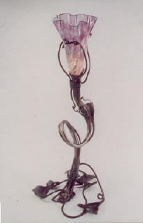 Pink Table Lamp- iron art work
